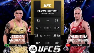 Jessica ANDRADE vs Valentina SHEVCHENKO Title fight UFC UFC 5 Gameplay ufc5 ufc [upl. by Crowe]