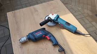 Bosch GWS 7125 Angle Grinder and GSB 13 RE Impact Drill Voices [upl. by Duwalt271]