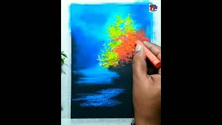 Scenery drawing with oil pastel colours 😍 [upl. by Aurelio]