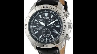 Citizen AT081012E Mens EcoDrive WR100 Chronograph Watch Review Video [upl. by Gnilyam]