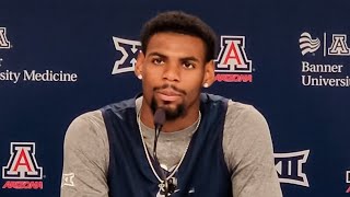 No 9 Arizona forward KJ Lewis press conference Wisconsin [upl. by Biddick795]