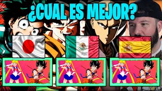 🇪🇸ESPAÑOL REACCIONA A 😲 DOBLAJES LATINO vs ESPAÑOL vs JAPONÉS 😲 [upl. by Duaner]