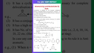 Aromaticity and Huckel Rule 4n2 Pia electron system  aromatic Hydrocarbons  organic chemistry [upl. by Enrev]