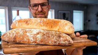 Italiensk CIABATTA  enkelt recept  Ingen maskin krävs [upl. by Vaios]