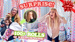 CHRISTMAS WRAPPING my MUMS bedroom SURPRISE PRANK [upl. by Slocum]