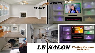 TRANSFORMATION DE MON SALON et LE SOL de la MAISON homeowner homemaker familyroom transformation [upl. by Erbma642]