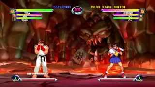 Marvel VS Capcom 2 Xbox 360 Arcade Mode as Ryu Ken amp Akuma [upl. by Varuag]