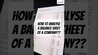 How to Analyse a Balance Sheet of a Company  Alice Blue Shorts [upl. by Allyn]