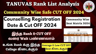 📢TANUVAS Expected Cut Off 2024 BVSc amp AH Expected Cut off 2024  TANUVAS Counselling 2024 Date [upl. by Niran]