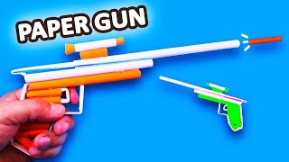 how to make paper pistol gun paper gun  how to make gun with paper and machibox [upl. by Ubald]