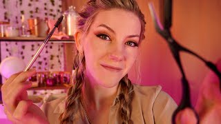 Your Personal Eyebrow Mapping Shaping Plucking amp Trimming 💖 Layered ASMR Sounds Face Touching [upl. by Yrgoerg]