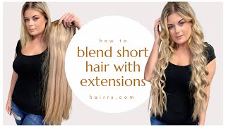 How To Blend Short Hair With Extensions  HairrsCom Halo Hair [upl. by Gaige]