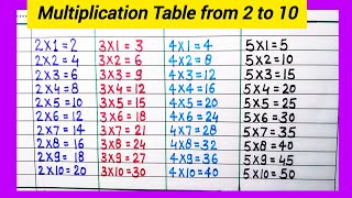 table from 2 to 10  2 se lekar 10 tak table  table 210 in English [upl. by Annoved]