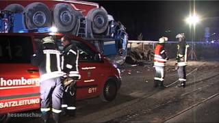 Unfall auf A7 Kran umgekippt [upl. by Anirbaz]