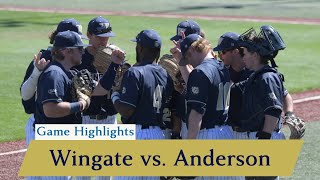 Game Highlights Wingate Baseball vs Anderson DH Game 2  3102024 [upl. by Leandro]