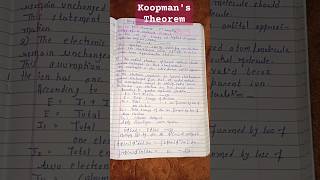 Koopmans Theorem msc3rd sem mscnotes chemistry inorganicschemistry viralshort [upl. by Ailito509]