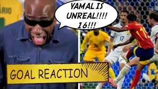 Lamine Yamal GOAL REACTION vs France Euro 2024 Semi Final  THIS KID IS 16 WHAT [upl. by Nauwtna463]