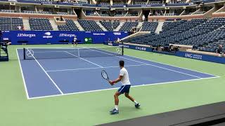 Djokovic warms up with Kovacevic Aug 2021 [upl. by Mosley]