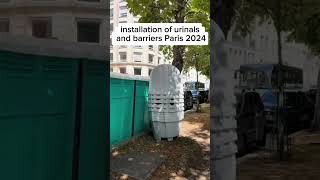 Installation of urinals and Barriers Paris Olympic 2024 parisolympics2024 ericparisian [upl. by Parris688]