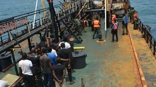 REPORT Nigeria Navy Intercepts Ship Carrying 2million Litres Of Stolen Fuel To Benin Republic [upl. by Farrica]