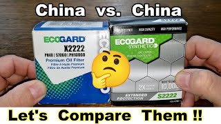 Ecogard X2222 Oil Filter vs Ecogard S2222 Oil Filter Cut Open Comparison [upl. by Anaehr]