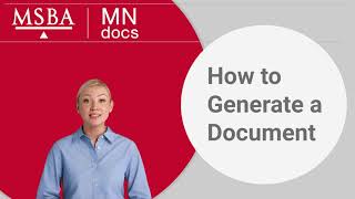 MSBA  MNdocs How to Generate a Document [upl. by Barbe]