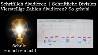 Schriftliche Division  mit Bild anschaulich einfach erklärt  schriftlich dividieren [upl. by Anselmo]