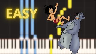 The Bare Necessities  Mogli  EASY Piano Tutorial [upl. by Notnel]