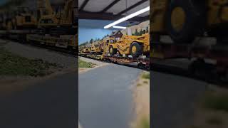 The UP Centennials pull the construction train model train up fun crossing texas union dcc [upl. by Bussy]