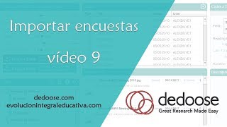 Dedoose  Importar encuestas vídeo 9 [upl. by Akenahc]