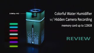 Water Humidifier with Hidden Camera 1080p HD WiFi Security Remote  REVIEW [upl. by Annahsit872]