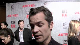 Timothy Olyphant aka Raylan Givens at the quotJustifiedquot season 3 premiere in LA 1102012 [upl. by Accem]