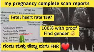 my pregnancy complete scan reports  Find gender Fetal Heart Rate  140  ಗಂಡು ಮತ್ತು ಹೆಣ್ಣು ಮಗು FHR [upl. by Royo71]