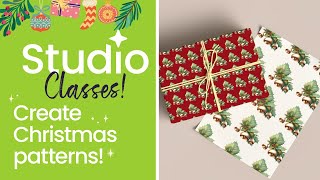 Studio Tutorial How to Create a Christmas Pattern in Studio 🎄  An Easy Beginner Studio Tutorial [upl. by Tjader]