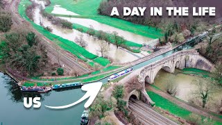 A Day in a Life on a Narrowboat in Winter Crossing Two Aqueducts [upl. by Jemie]