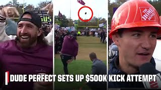 Dude Perfect NAILS Pat McAfees Kicking Contest to set up 500k kick attempt 🎯  College GameDay [upl. by Lynnet]