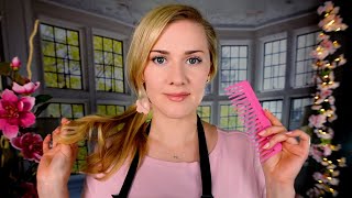 Spring Hair Care ASMR 🌸 Gentle Shampoo and Brushing  Soft Spoken [upl. by Ainnet]