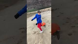 Football at the beach😯fun beach football [upl. by Morocco]