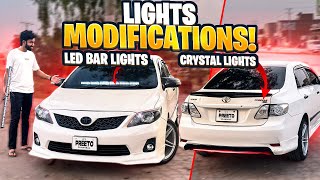 LED BAR LIGHT  CRYSTAL LIGHTS FOR PREETO 🤍  Shapatar Corolla 😅 [upl. by Edouard]