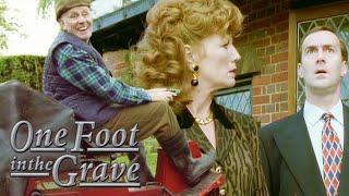 Victor Crashes A Lawnmower Whilst Under The Influence  One Foot In The Grave  BBC Comedy Greats [upl. by O'Rourke356]