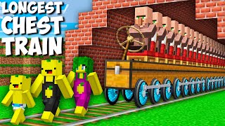 Where is THIS LONGEST CHEST TRAIN WITH VILLAGERS GOING in Minecraft  NEW LONG CHEST TRAIN [upl. by Lilith]