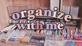 ORGANIZE WITH ME 💫 2020 • stationery collection • stickers • notepads • pens • washi tapes • stamps [upl. by Kcoj]