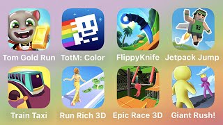 Tom Gold RunTotM ColorFlippy KnifeJetpack JumpTrain TaxiRun Rich 3DEpic Race 3DGiant Rush [upl. by Vinita]