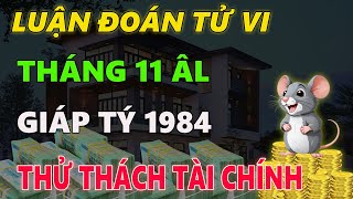 Tử vi tuổi GIÁP TÝ 1984 tháng 11 âm lịch THỬ THÁCH TÀI CHÍNH CẨN THẬN MẤT TIỀN [upl. by Clarise]