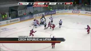 Czech Rep  Latvia 42  2013 IIHF Ice Hockey U20 World Championship [upl. by Ermey]