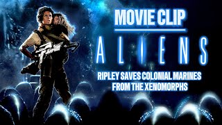 Movie Clip Aliens1986  Ripley saves Colonial Marines from the Xenomorphs [upl. by Perron]