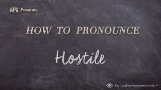 How to Pronounce Hostile Real Life Examples [upl. by Yuma367]