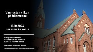 Vanhusten viikon päätösmessu Forssan kirkosta 13102024 [upl. by Sezen687]