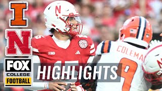 No 24 Illinois Fighting Illini vs No 22 Nebraska Cornhuskers Highlights  FOX College Football [upl. by Sollows]