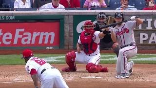 Charlie Culberson gets hit in the face by a pitch [upl. by Miki]